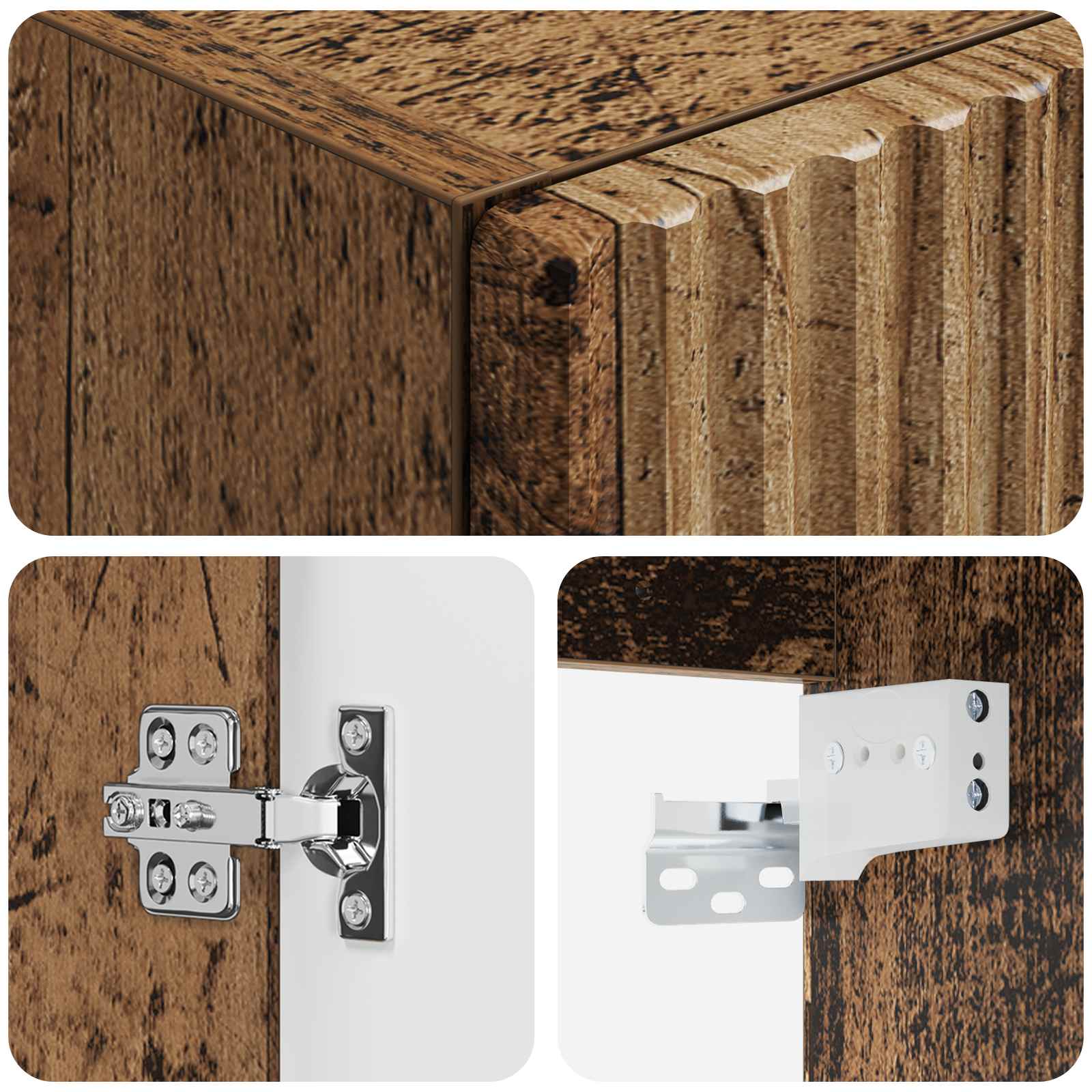 Wand Gemonteerde Badkamerkast Oud hout 33 x 34,5 x 60 cm is nu te koop bij PeponiXL, paradijselijk wonen!