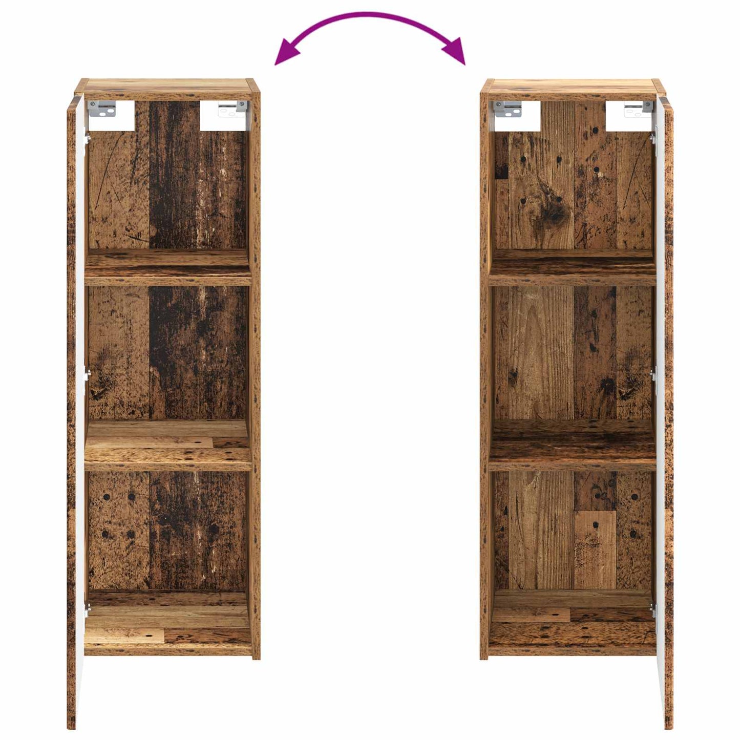 Wand Gemonteerde Badkamerkast Oud hout 33 x 34,5 x 60 cm is nu te koop bij PeponiXL, paradijselijk wonen!