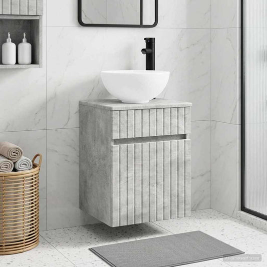 Wandgemonteerde wastafelmeubel Betongrijs 39 x 35 x 63 cm is nu te koop bij PeponiXL, paradijselijk wonen!