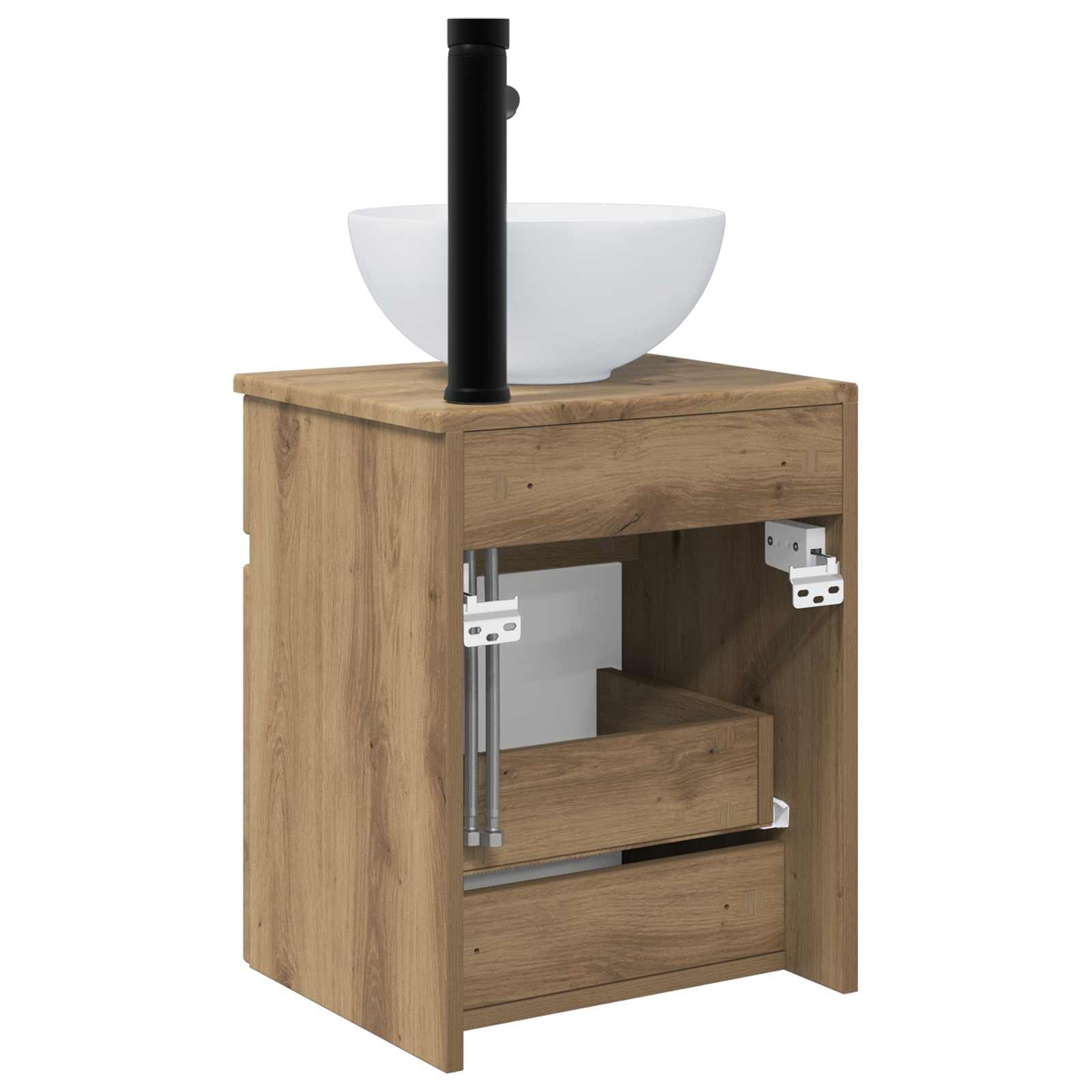 Wandgemonteerde wastafelmeubel Artisanaal eiken is nu te koop bij PeponiXL, paradijselijk wonen!