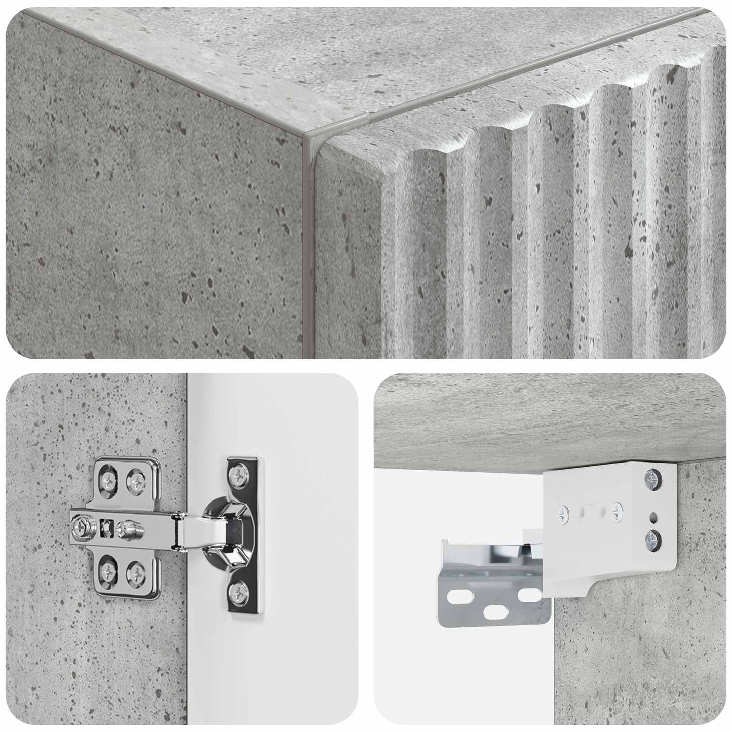 Wand Gemonteerde Badkamerkast Betongrijs 33 x 34,5 x 100 cm