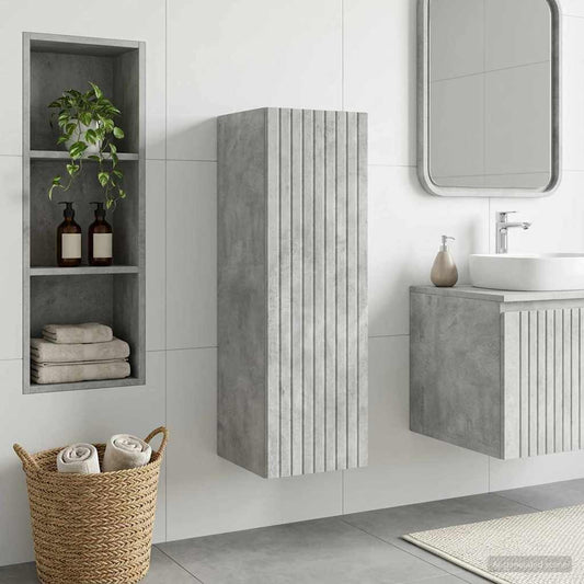 Wand Gemonteerde Badkamerkast Betongrijs 33 x 34,5 x 100 cm is nu te koop bij PeponiXL, paradijselijk wonen!