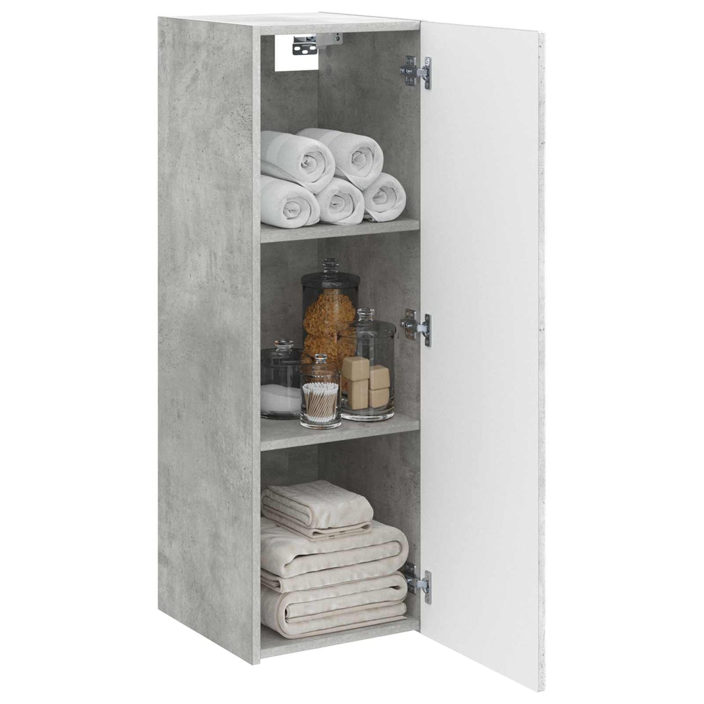Wand Gemonteerde Badkamerkast Betongrijs 33 x 34,5 x 100 cm