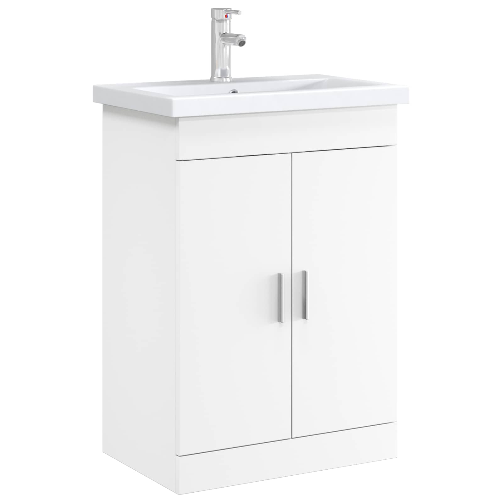 Badkamer Onder Wasbak Kast Wit 56 x 37,5 x 81 cm Bewerkt hout is nu te koop bij PeponiXL, paradijselijk wonen!