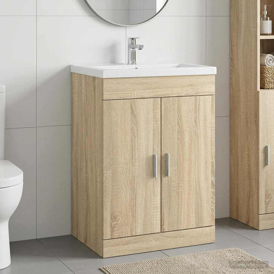 Badkamer Onder Wasbak Kast Sonoma Eiken 56 x 37,5 x 81 cm is nu te koop bij PeponiXL, paradijselijk wonen!