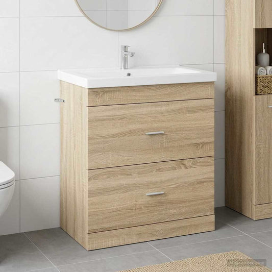 Badkamer Onder Wasbak Kast Sonoma Eiken 78,5 x 37,5 x 81 cm is nu te koop bij PeponiXL, paradijselijk wonen!
