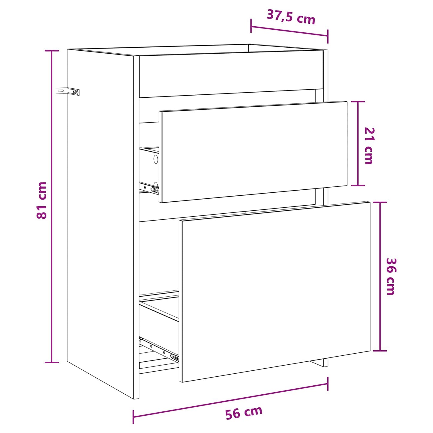 Badkamer Onder Wasbak Kast Wit 56 x 37,5 x 81 cm Bewerkt hout is nu te koop bij PeponiXL, paradijselijk wonen!