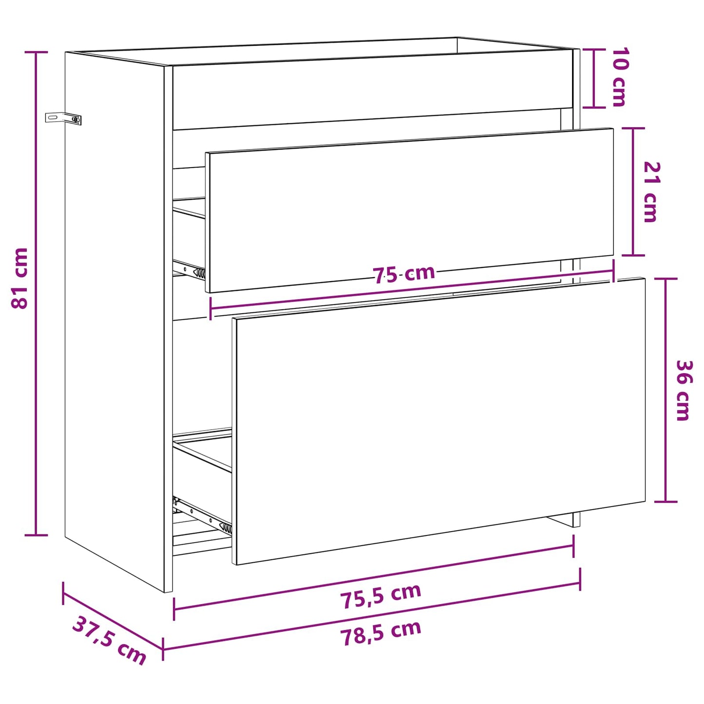 Badkamer Onder Wasbak Kast Sonoma Eiken 78,5 x 37,5 x 81 cm is nu te koop bij PeponiXL, paradijselijk wonen!