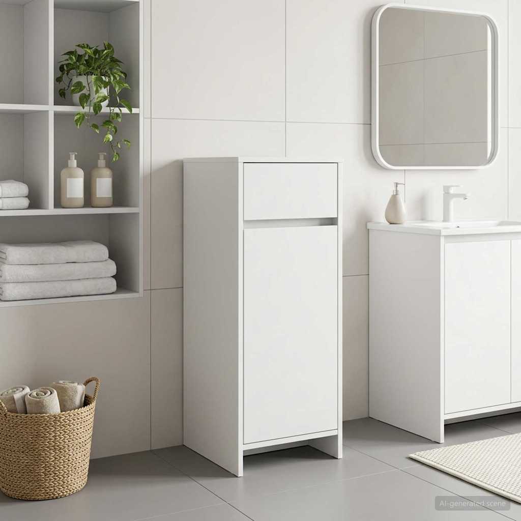 Badkamerkast Wit 35 x 36,5 x 85 cm Bewerkt hout is nu te koop bij PeponiXL, paradijselijk wonen!