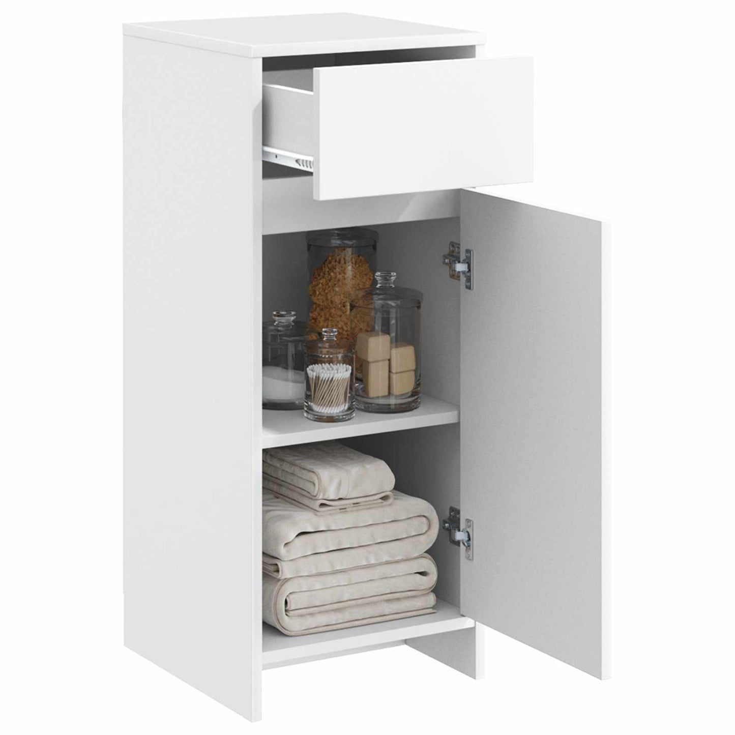 Badkamerkast Wit 35 x 36,5 x 85 cm Bewerkt hout is nu te koop bij PeponiXL, paradijselijk wonen!