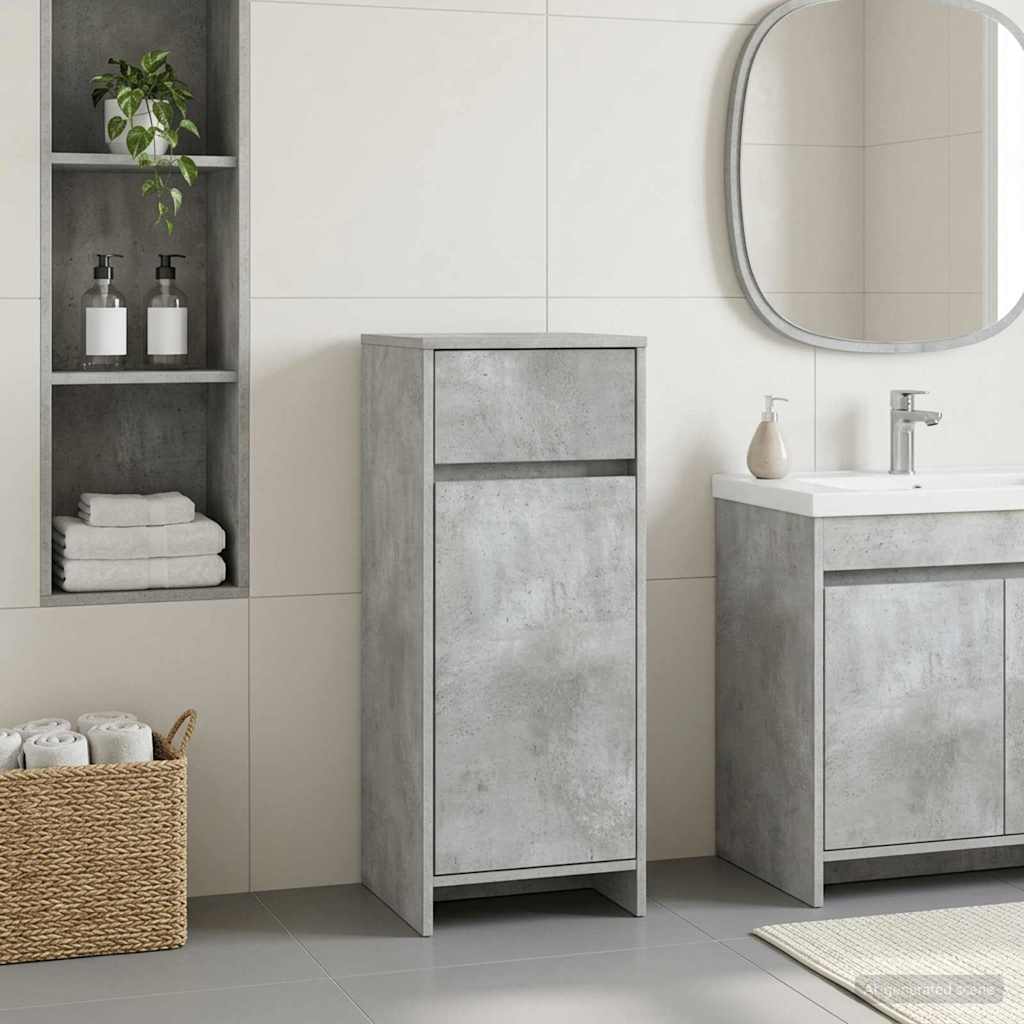Badkamerkast Betongrijs 35 x 36,5 x 85 cm Bewerkt hout is nu te koop bij PeponiXL, paradijselijk wonen!