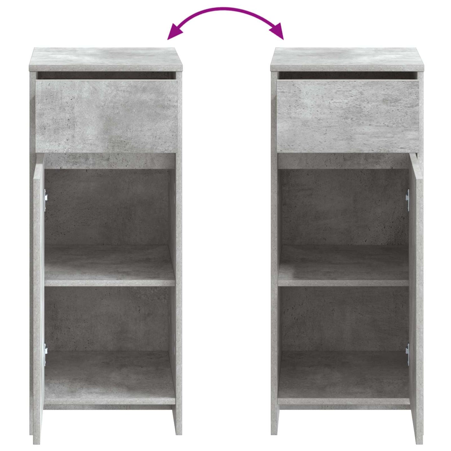 Badkamerkast Betongrijs 35 x 36,5 x 85 cm Bewerkt hout is nu te koop bij PeponiXL, paradijselijk wonen!