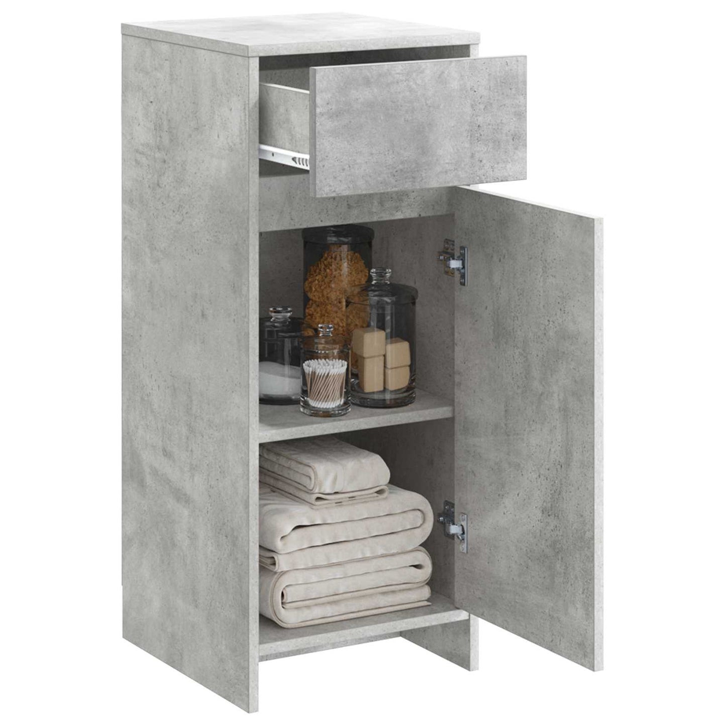 Badkamerkast Betongrijs 35 x 36,5 x 85 cm Bewerkt hout is nu te koop bij PeponiXL, paradijselijk wonen!