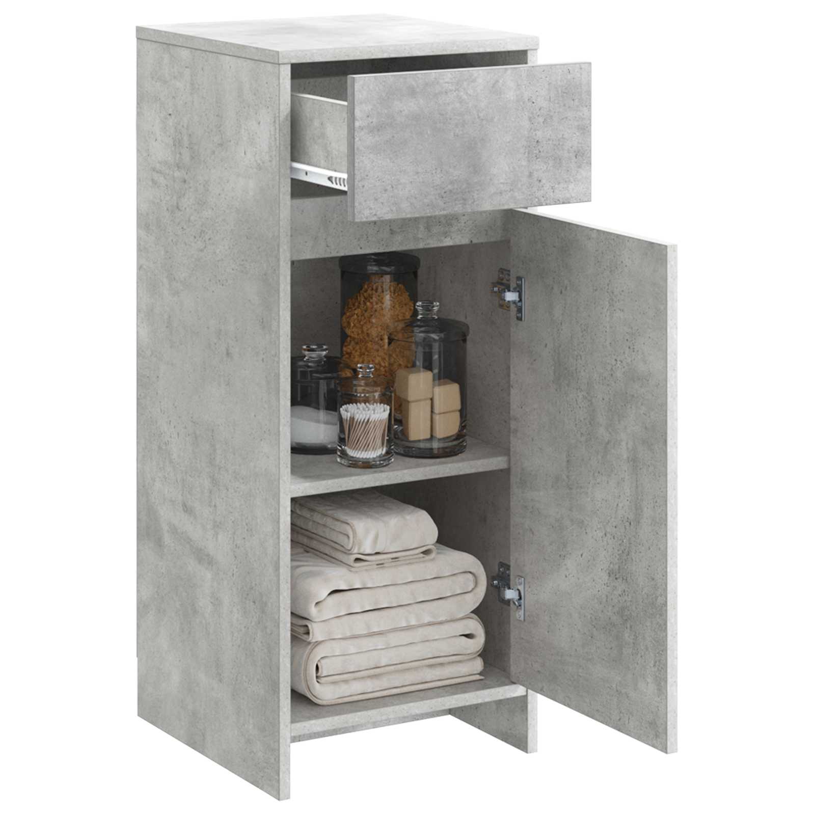 Badkamerkast Betongrijs 35 x 36,5 x 85 cm Bewerkt hout is nu te koop bij PeponiXL, paradijselijk wonen!
