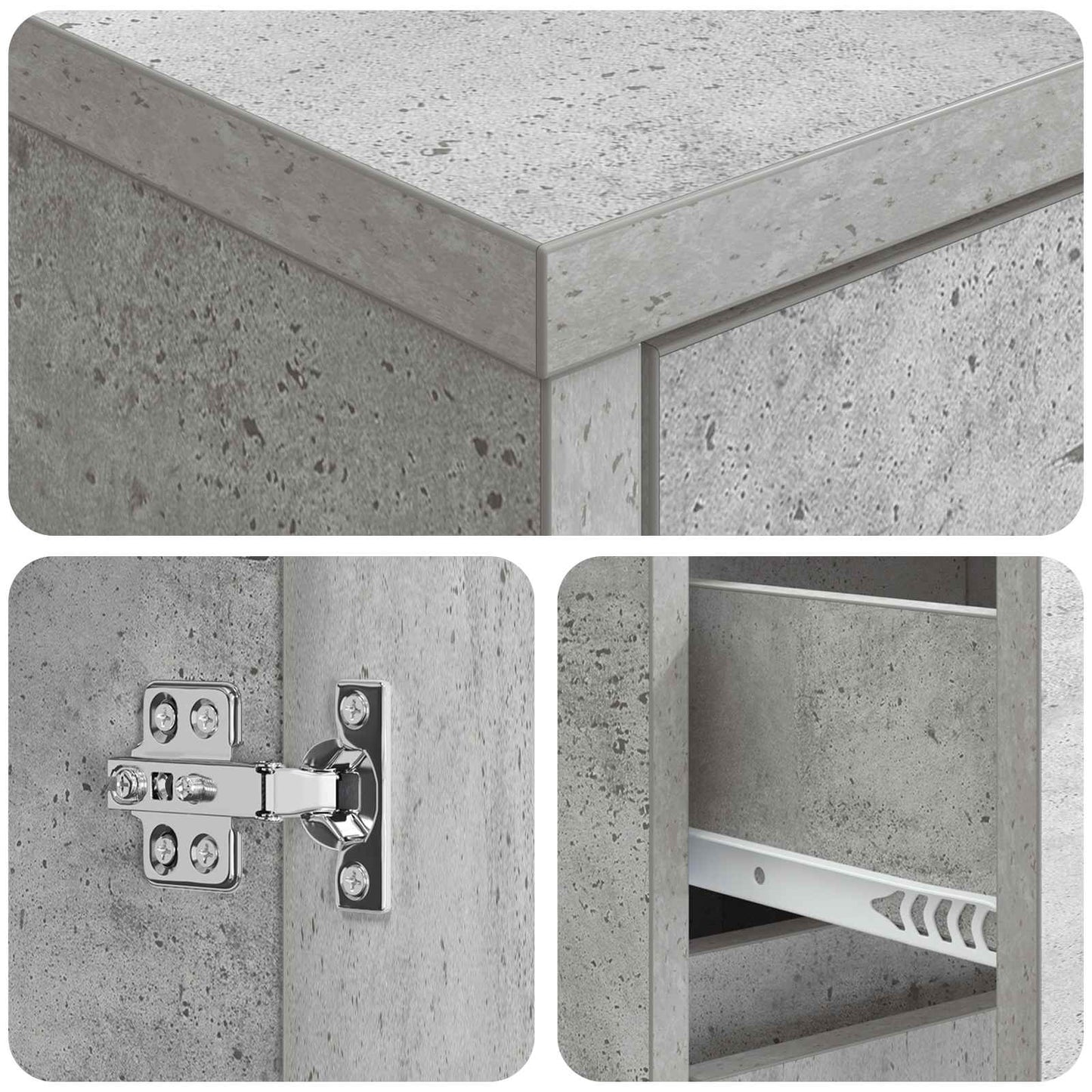Badkamerkast Betongrijs 30 x 33 x 190 cm Bewerkt hout is nu te koop bij PeponiXL, paradijselijk wonen!