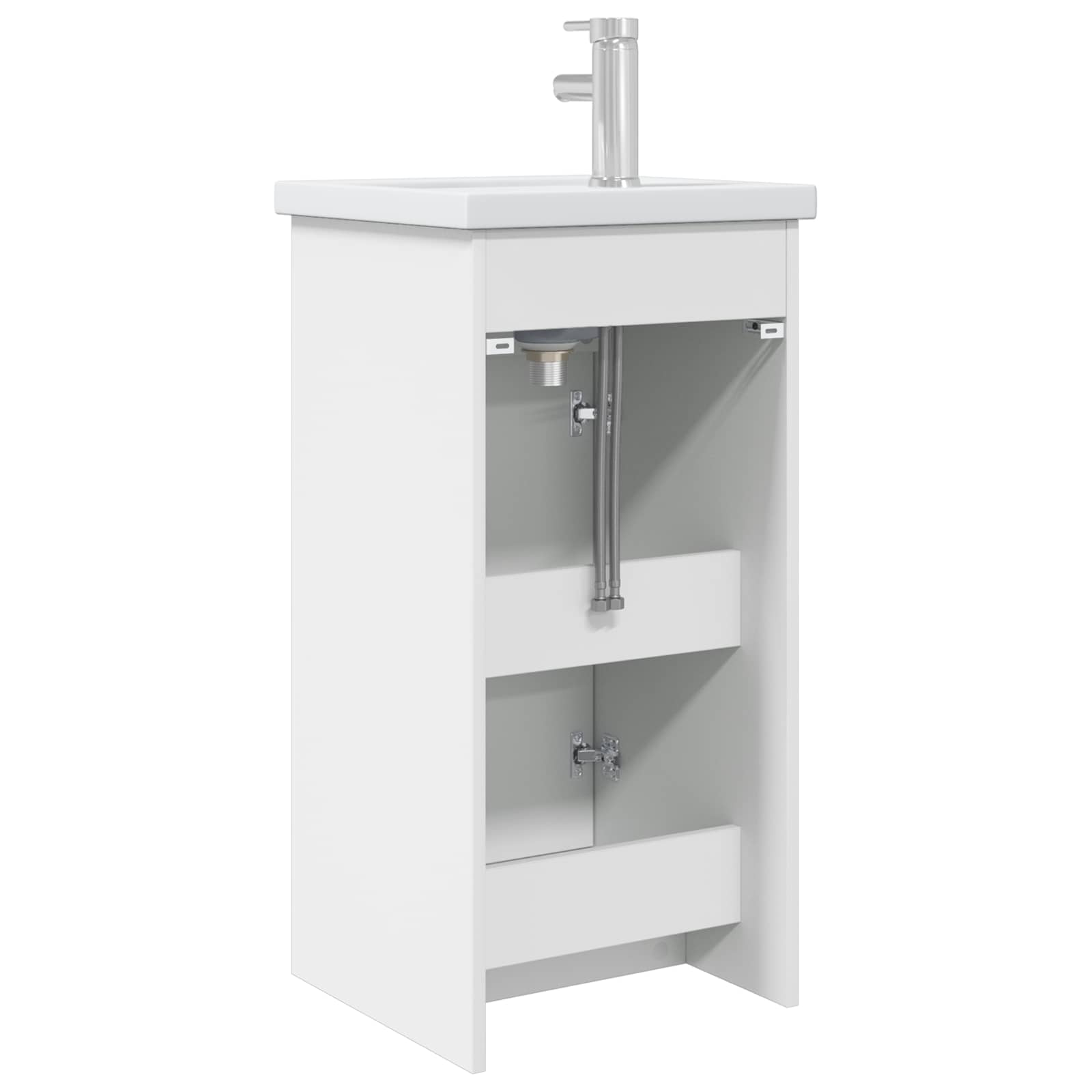 Badkamermeubel met Wasbak Wit 42 x 40 x 84,5 cm Bewerkt hout is nu te koop bij PeponiXL, paradijselijk wonen!