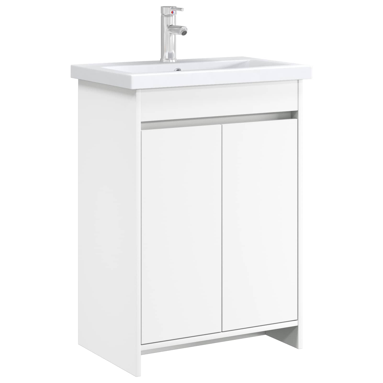 Badkamer Onder Wasbak Kast Wit 56 x 37,5 x 81 cm Bewerkt hout is nu te koop bij PeponiXL, paradijselijk wonen!