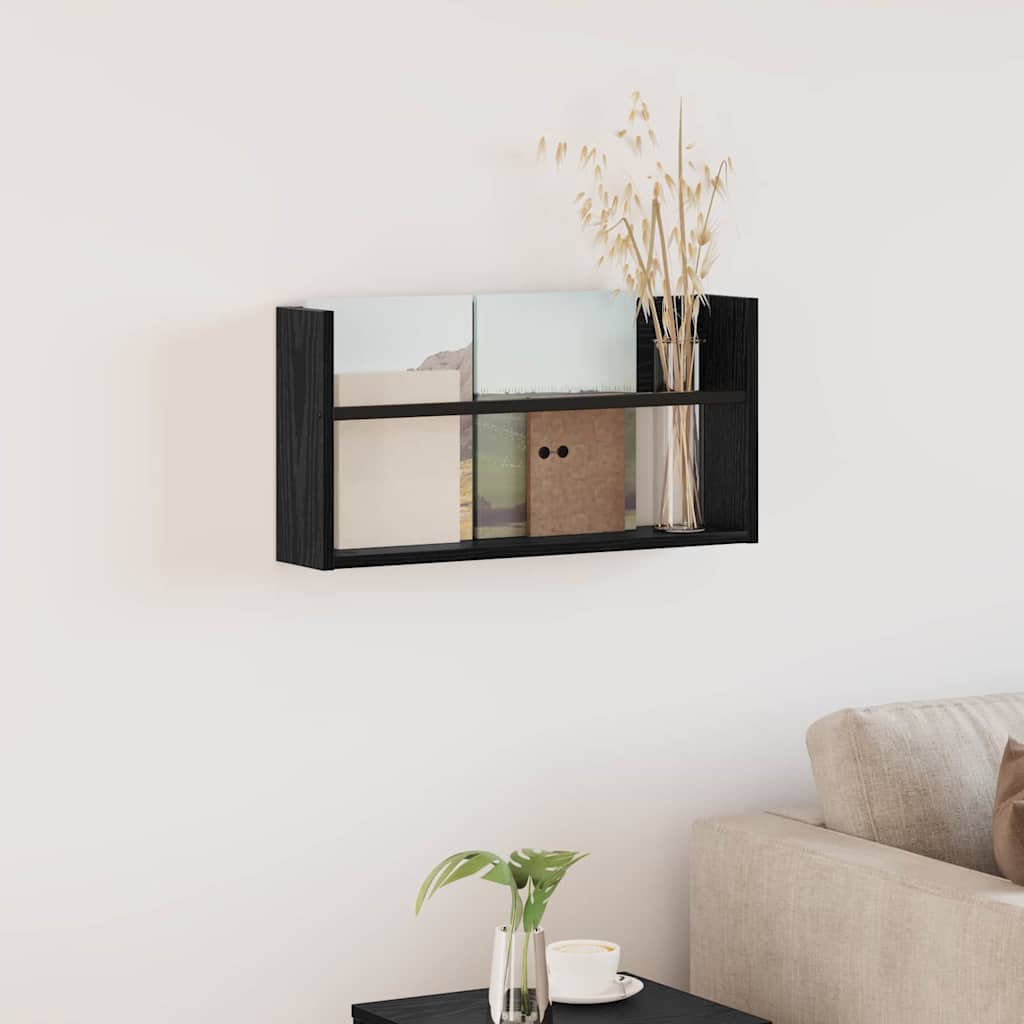 Tijdschrift Rek Zwart Eiken 60 x 12 x 30 cm Bewerkt hout is nu te koop bij PeponiXL, paradijselijk wonen!