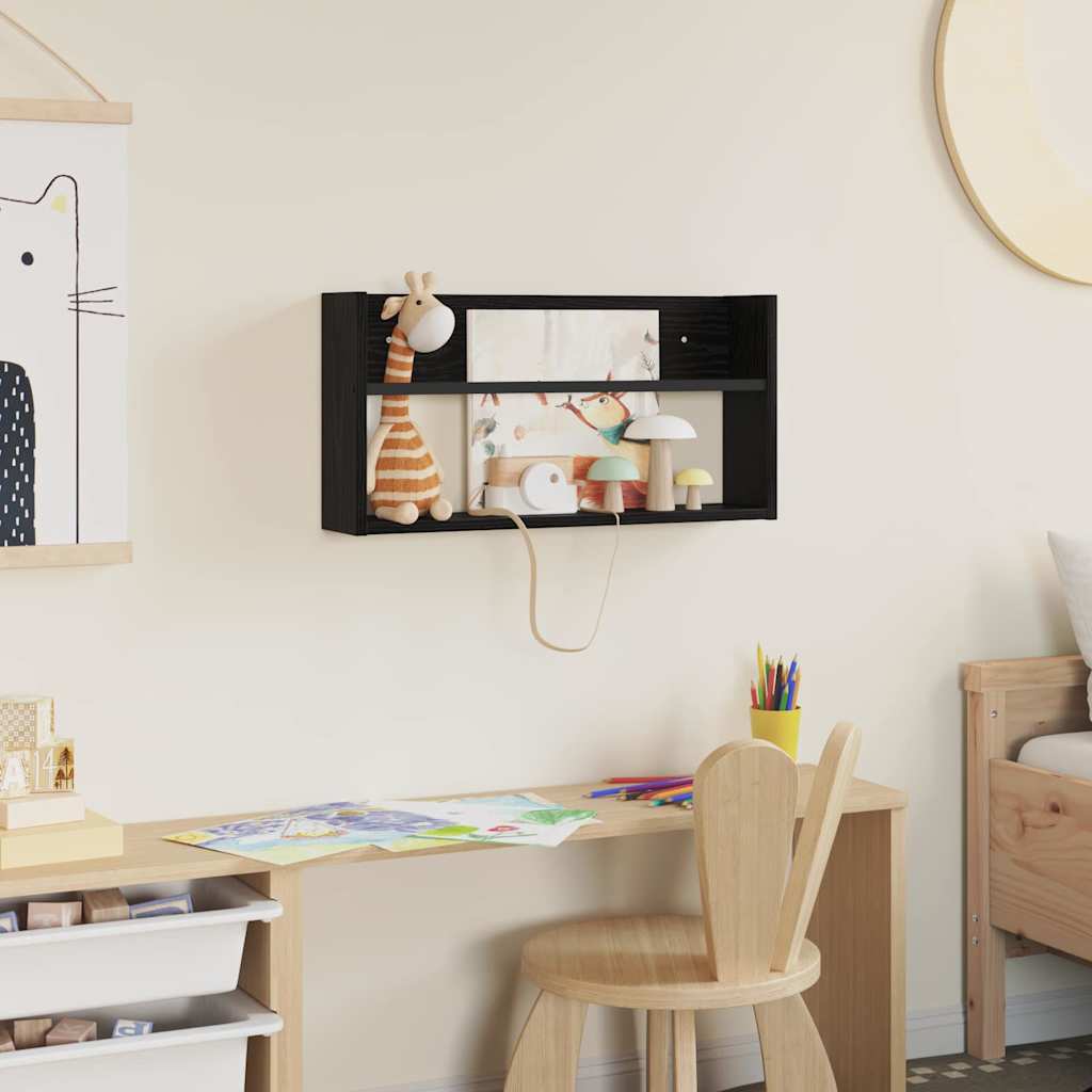 Tijdschrift Rek Zwart Eiken 60 x 12 x 30 cm Bewerkt hout is nu te koop bij PeponiXL, paradijselijk wonen!
