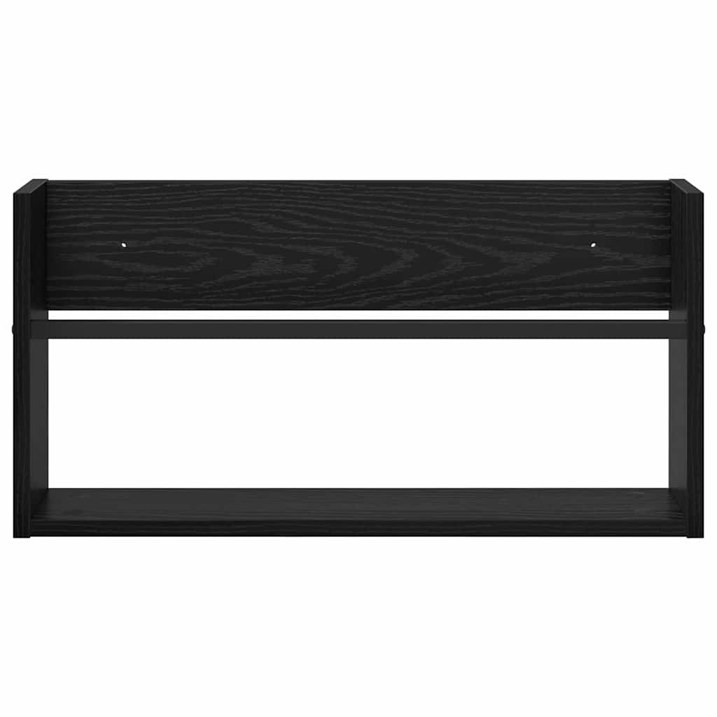 Tijdschrift Rek 2 pcs Zwart Eiken 60 x 12 x 30 cm Bewerkt hout is nu te koop bij PeponiXL, paradijselijk wonen!