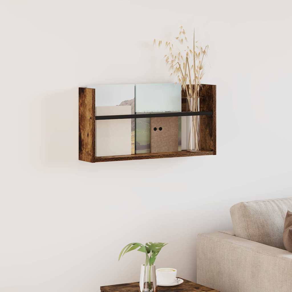 Tijdschrift Rek Gerookt eiken 60 x 12 x 30 cm Bewerkt hout is nu te koop bij PeponiXL, paradijselijk wonen!
