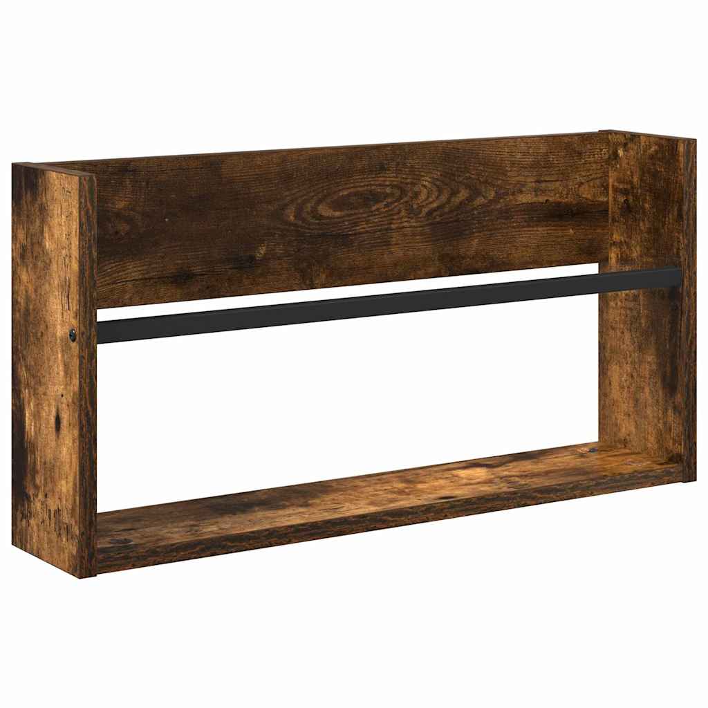 Tijdschrift Rek Gerookt eiken 60 x 12 x 30 cm Bewerkt hout is nu te koop bij PeponiXL, paradijselijk wonen!