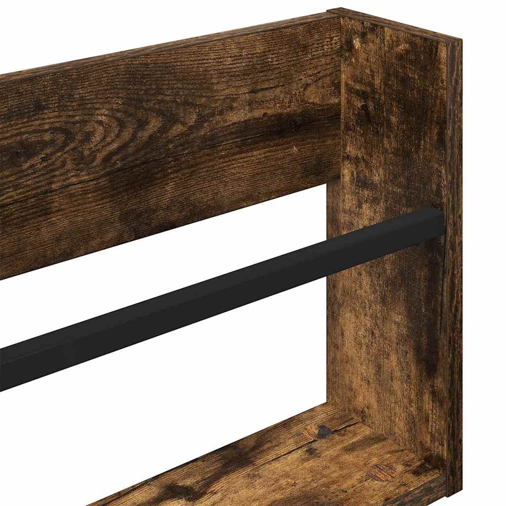 Tijdschrift Rek met plank 2 pcs Gerookt eiken 60 x 12 x 30 cm is nu te koop bij PeponiXL, paradijselijk wonen!