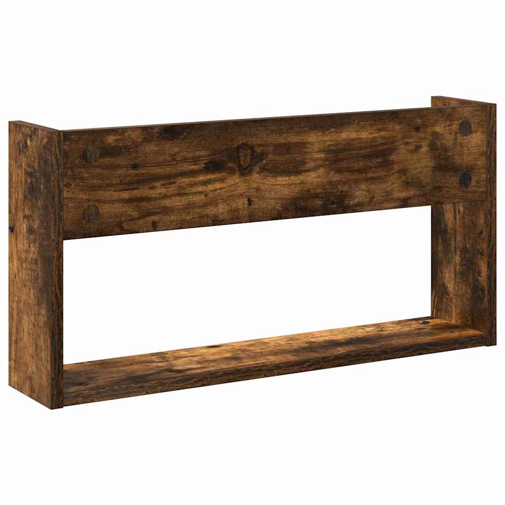 Tijdschrift Rek met plank 2 pcs Gerookt eiken 60 x 12 x 30 cm is nu te koop bij PeponiXL, paradijselijk wonen!