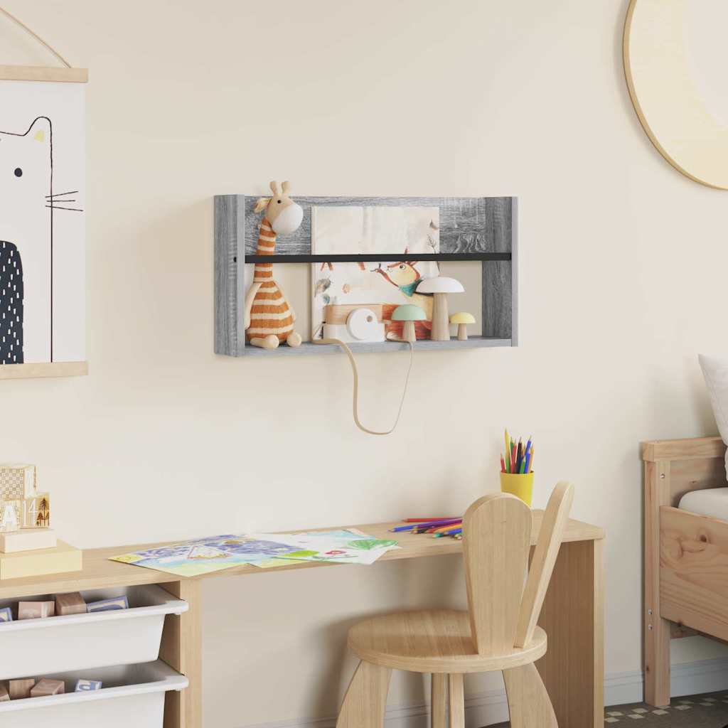 Tijdschrift Rek Grijs Sonoma 60 x 12 x 30 cm Bewerkt hout is nu te koop bij PeponiXL, paradijselijk wonen!