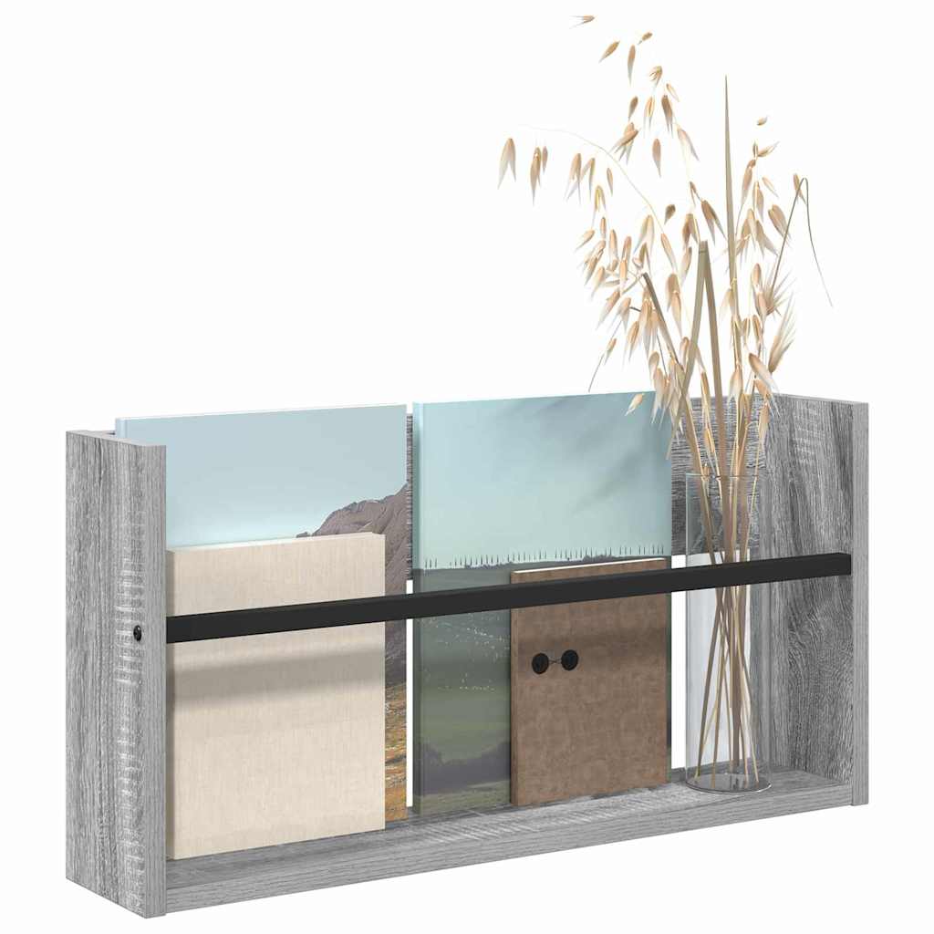 Tijdschrift Rek Grijs Sonoma 60 x 12 x 30 cm Bewerkt hout is nu te koop bij PeponiXL, paradijselijk wonen!