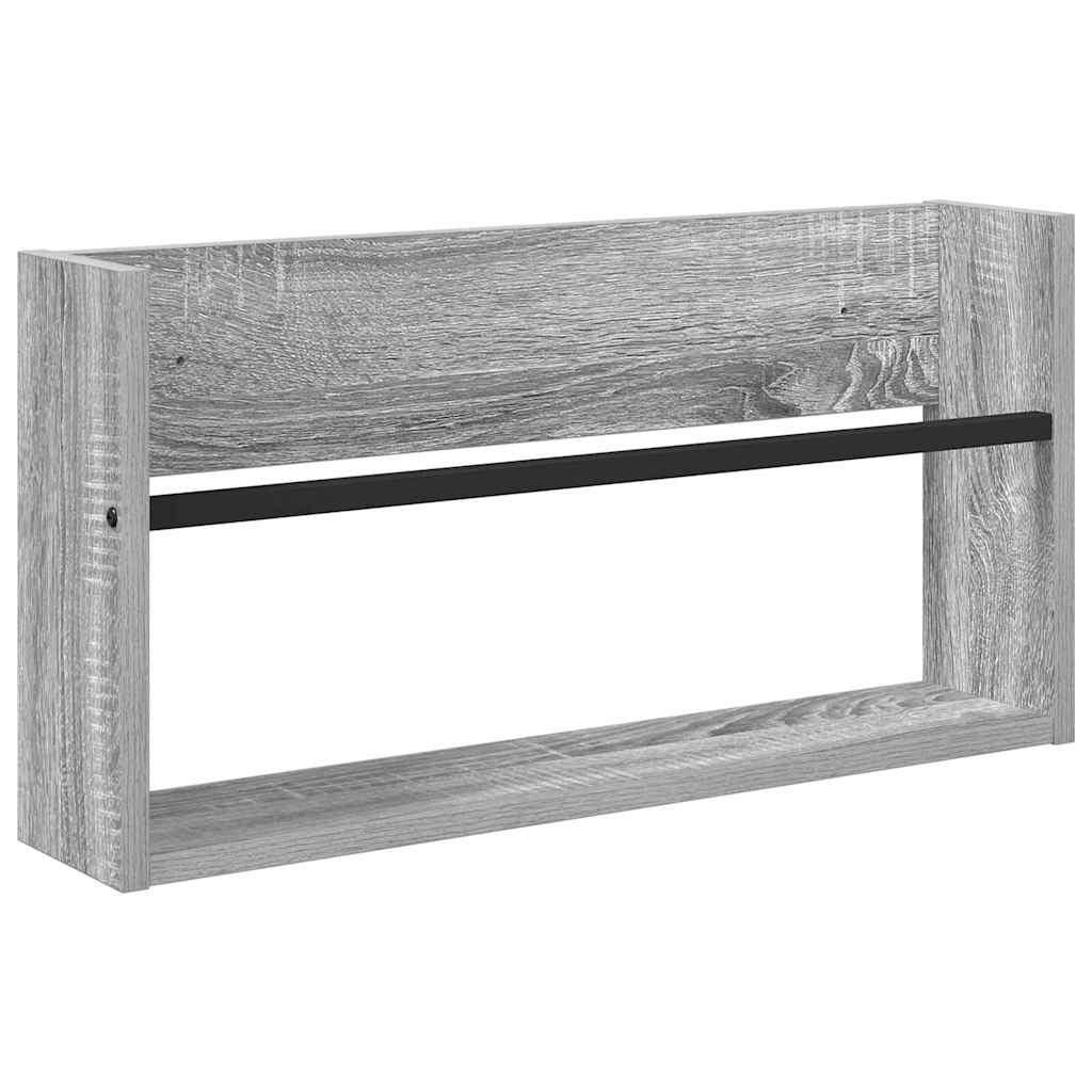 Tijdschrift Rek 2 pcs Grijs Sonoma 60 x 12 x 30 cm Bewerkt hout is nu te koop bij PeponiXL, paradijselijk wonen!