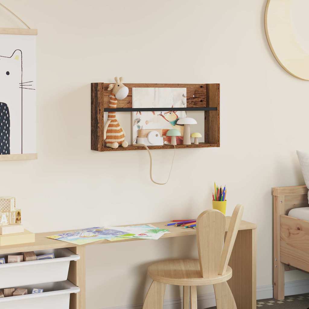 Tijdschrift Rek met plank Oudhout 60 x 12 x 30 cm Bewerkt hout is nu te koop bij PeponiXL, paradijselijk wonen!