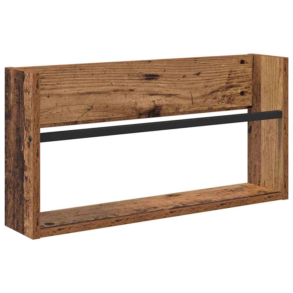 Tijdschrift Rek met plank Oudhout 60 x 12 x 30 cm Bewerkt hout is nu te koop bij PeponiXL, paradijselijk wonen!