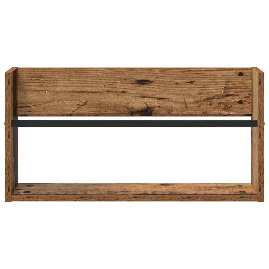 Tijdschrift Rek met plank Oudhout 60 x 12 x 30 cm Bewerkt hout is nu te koop bij PeponiXL, paradijselijk wonen!