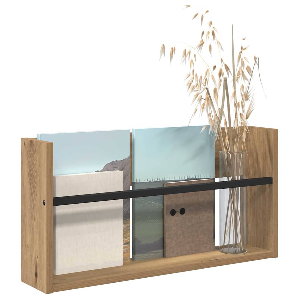 Tijdschrift Rek Artisan Eiken 60 x 12 x 30 cm Bewerkt hout is nu te koop bij PeponiXL, paradijselijk wonen!