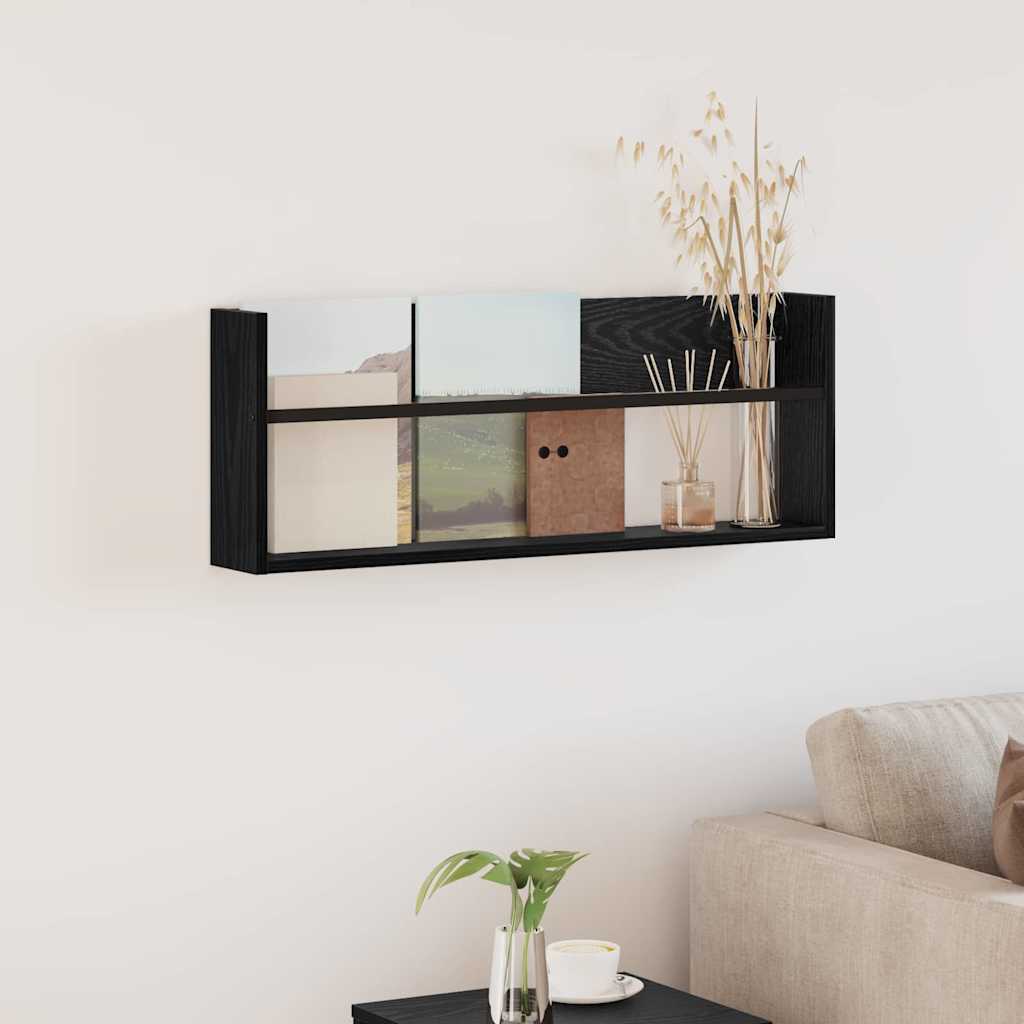 Tijdschrift Rek Zwart Eiken 80 x 12 x 30 cm Bewerkt hout is nu te koop bij PeponiXL, paradijselijk wonen!