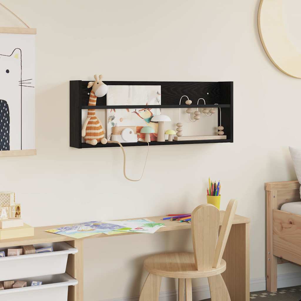 Tijdschrift Rek Zwart Eiken 80 x 12 x 30 cm Bewerkt hout is nu te koop bij PeponiXL, paradijselijk wonen!
