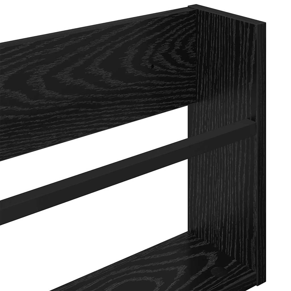 Tijdschrift Rek 2 pcs Zwart Eiken 80 x 12 x 30 cm Bewerkt hout is nu te koop bij PeponiXL, paradijselijk wonen!