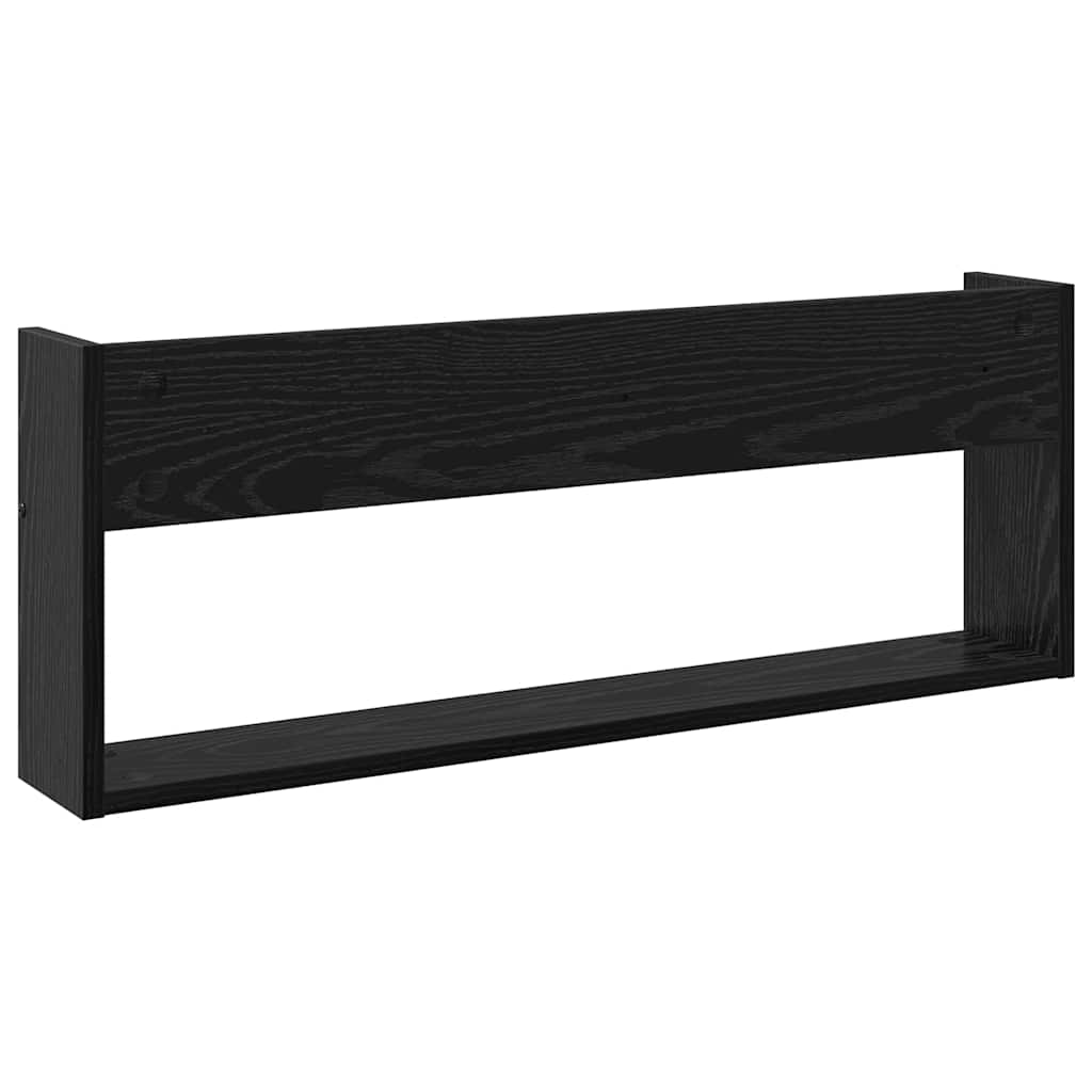 Tijdschrift Rek 2 pcs Zwart Eiken 80 x 12 x 30 cm Bewerkt hout is nu te koop bij PeponiXL, paradijselijk wonen!
