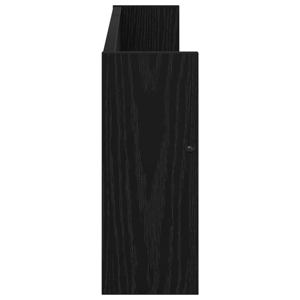 Tijdschrift Rek 2 pcs Zwart Eiken 80 x 12 x 30 cm Bewerkt hout is nu te koop bij PeponiXL, paradijselijk wonen!