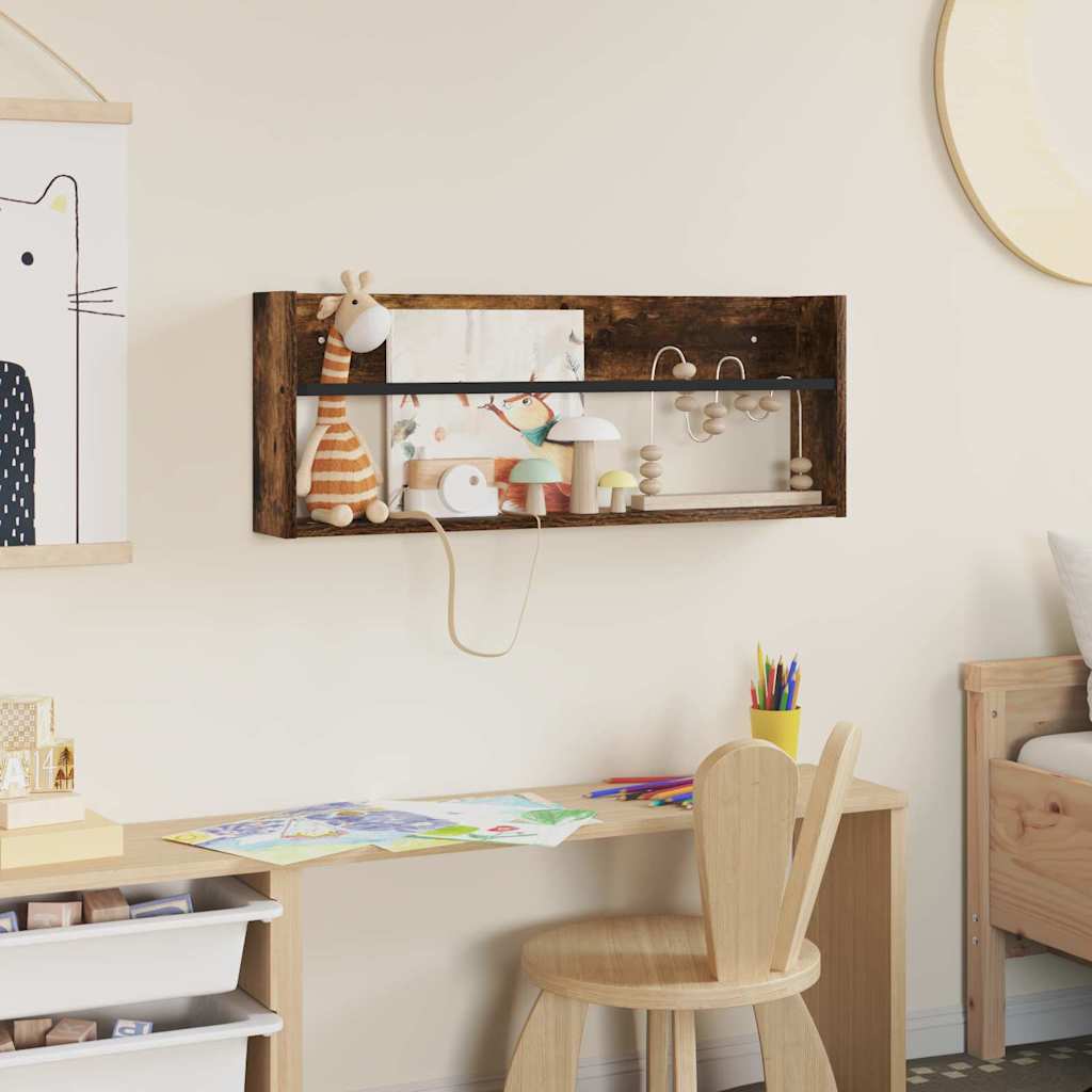 Tijdschrift Rek Gerookt eiken 80 x 12 x 30 cm Bewerkt hout is nu te koop bij PeponiXL, paradijselijk wonen!
