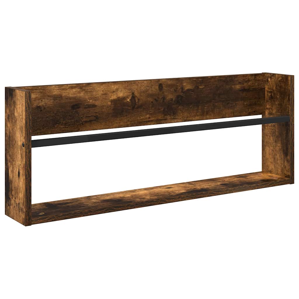 Tijdschrift Rek Gerookt eiken 80 x 12 x 30 cm Bewerkt hout is nu te koop bij PeponiXL, paradijselijk wonen!