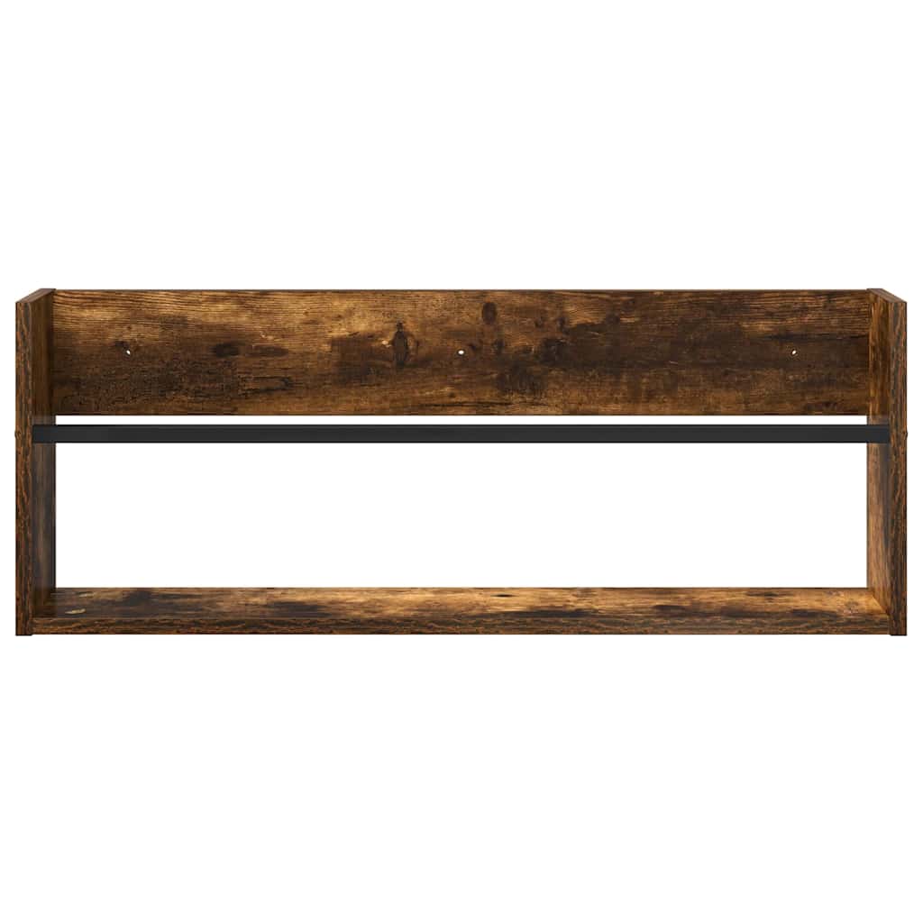 Tijdschrift Rek met plank 2 pcs Gerookt eiken 80 x 12 x 30 cm is nu te koop bij PeponiXL, paradijselijk wonen!