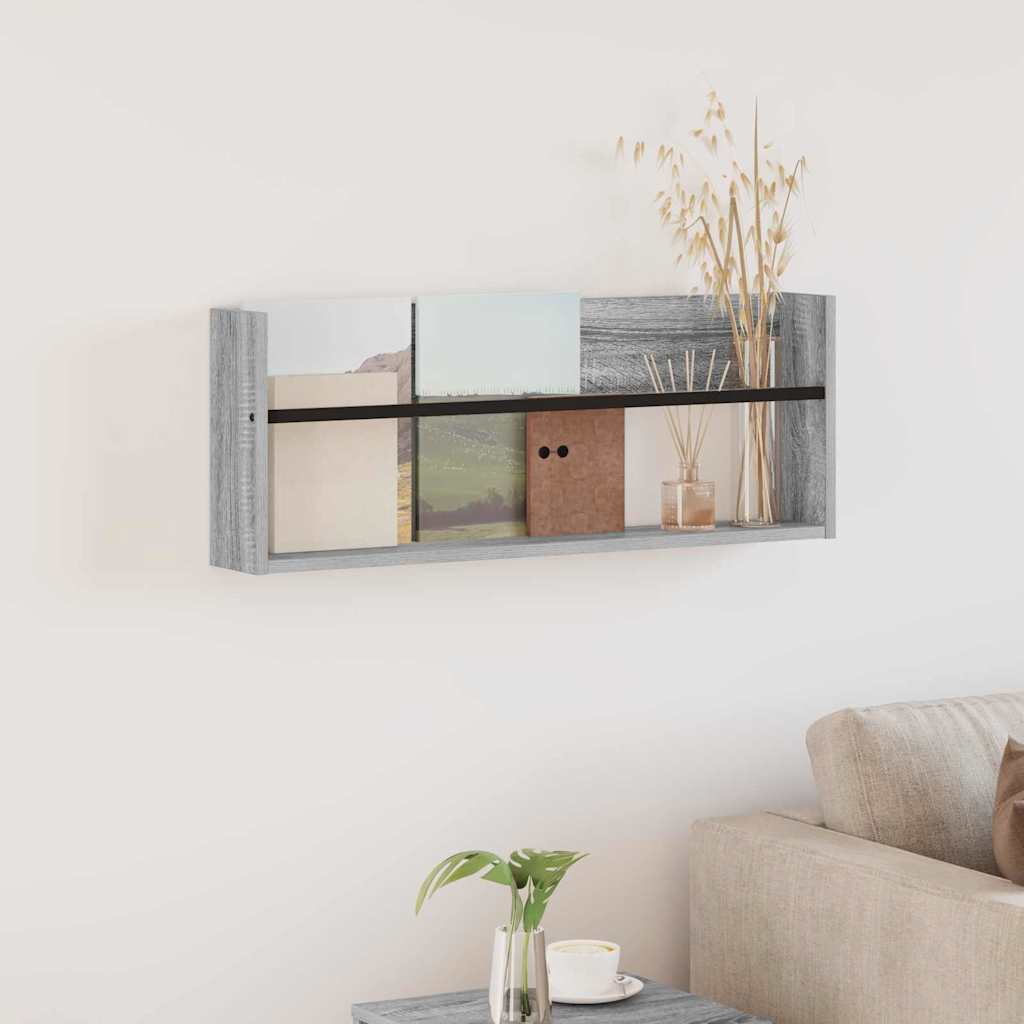 Tijdschrift Rek Grijs Sonoma 80 x 12 x 30 cm Bewerkt hout is nu te koop bij PeponiXL, paradijselijk wonen!