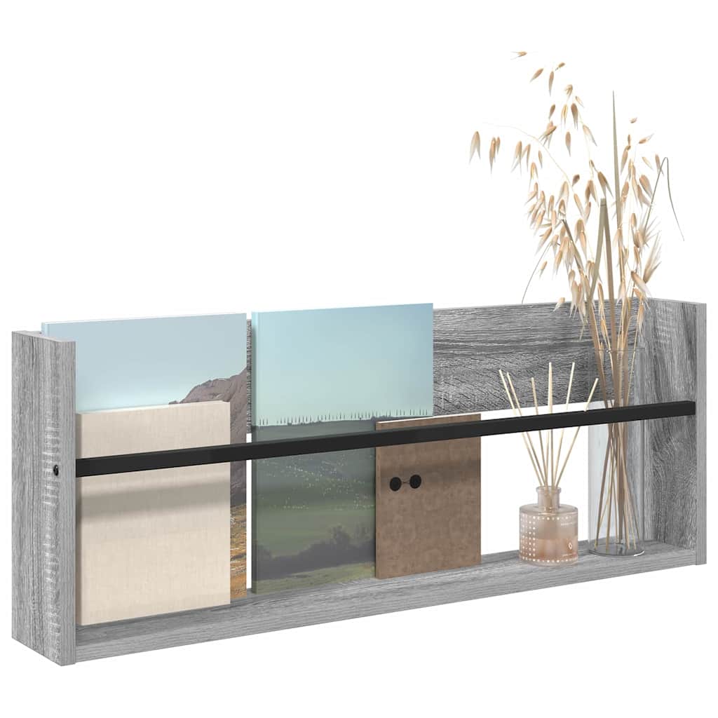 Tijdschrift Rek Grijs Sonoma 80 x 12 x 30 cm Bewerkt hout is nu te koop bij PeponiXL, paradijselijk wonen!