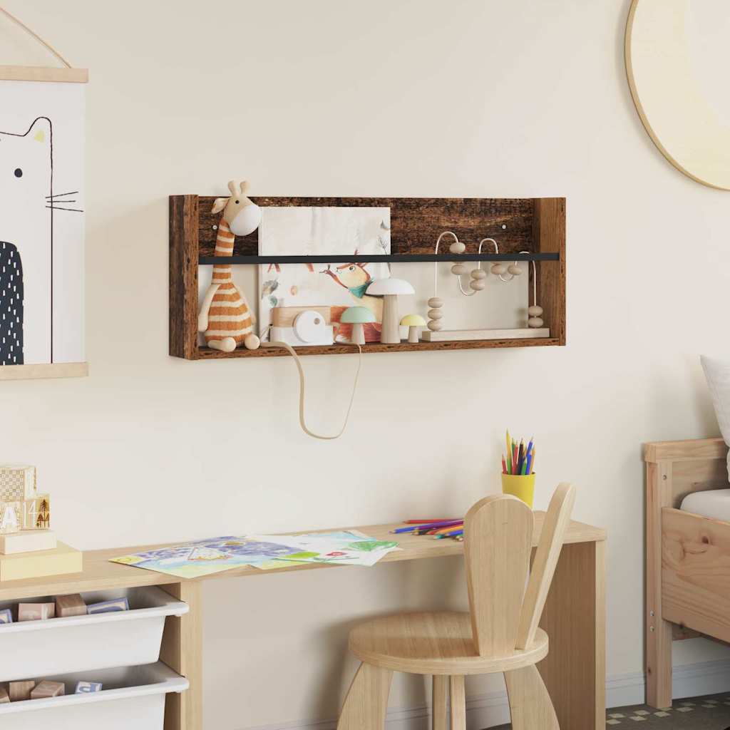 Tijdschrift Rek met plank Oudhout 80 x 12 x 30 cm Bewerkt hout is nu te koop bij PeponiXL, paradijselijk wonen!