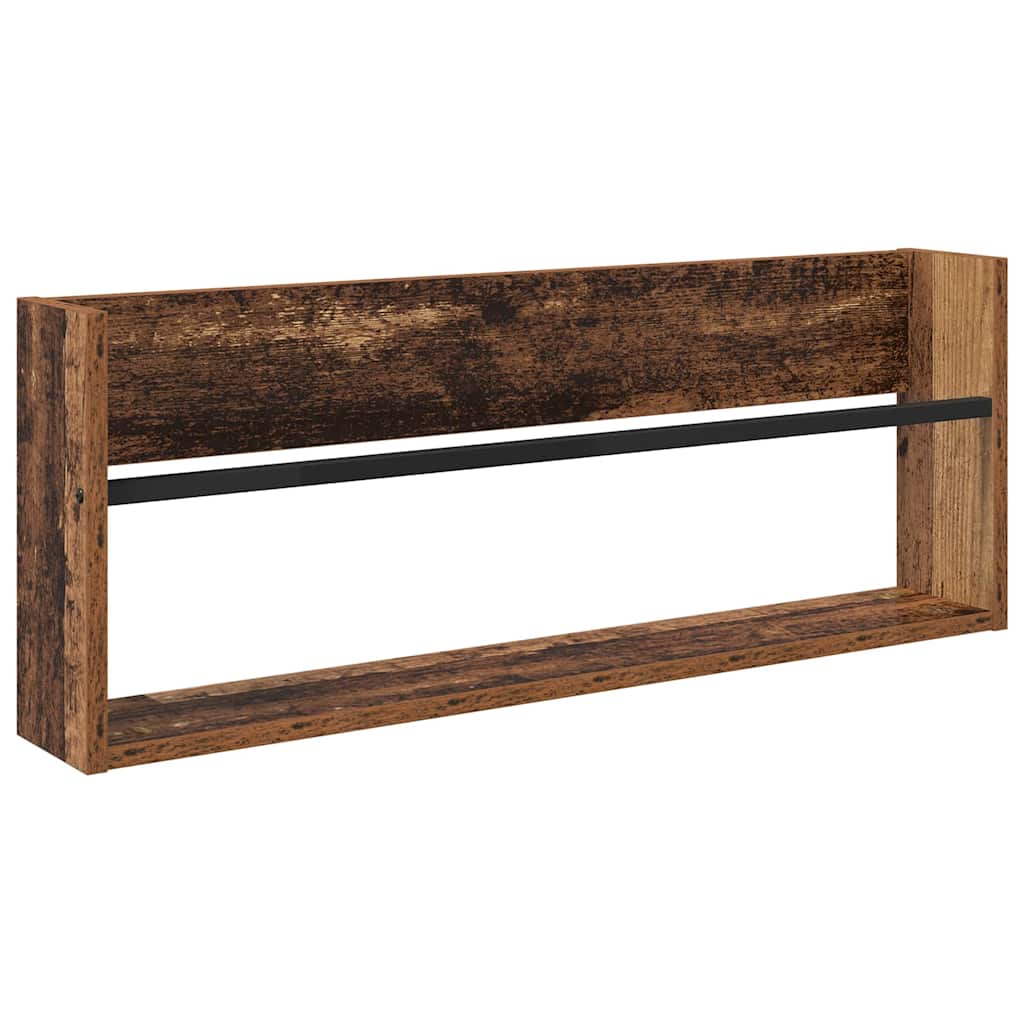 Tijdschrift Rek met plank Oudhout 80 x 12 x 30 cm Bewerkt hout is nu te koop bij PeponiXL, paradijselijk wonen!