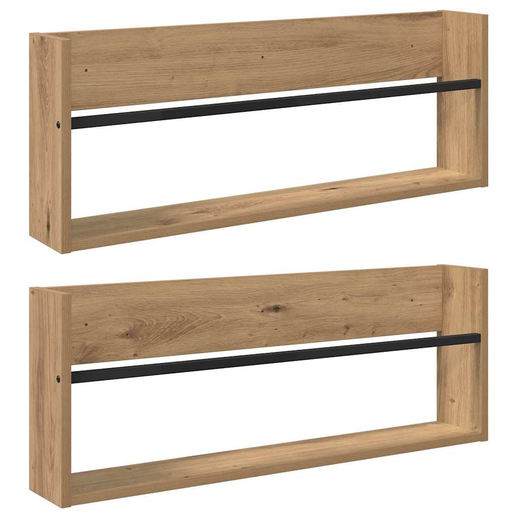 Tijdschrift Rek met plank 2 pcs Artisan Eiken 80 x 12 x 30 cm is nu te koop bij PeponiXL, paradijselijk wonen!