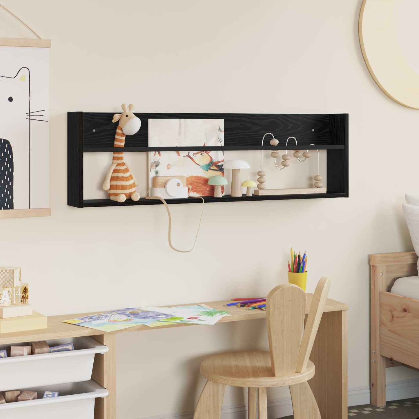 Tijdschrift Rek Zwart Eiken 100 x 12 x 30 cm Bewerkt hout is nu te koop bij PeponiXL, paradijselijk wonen!