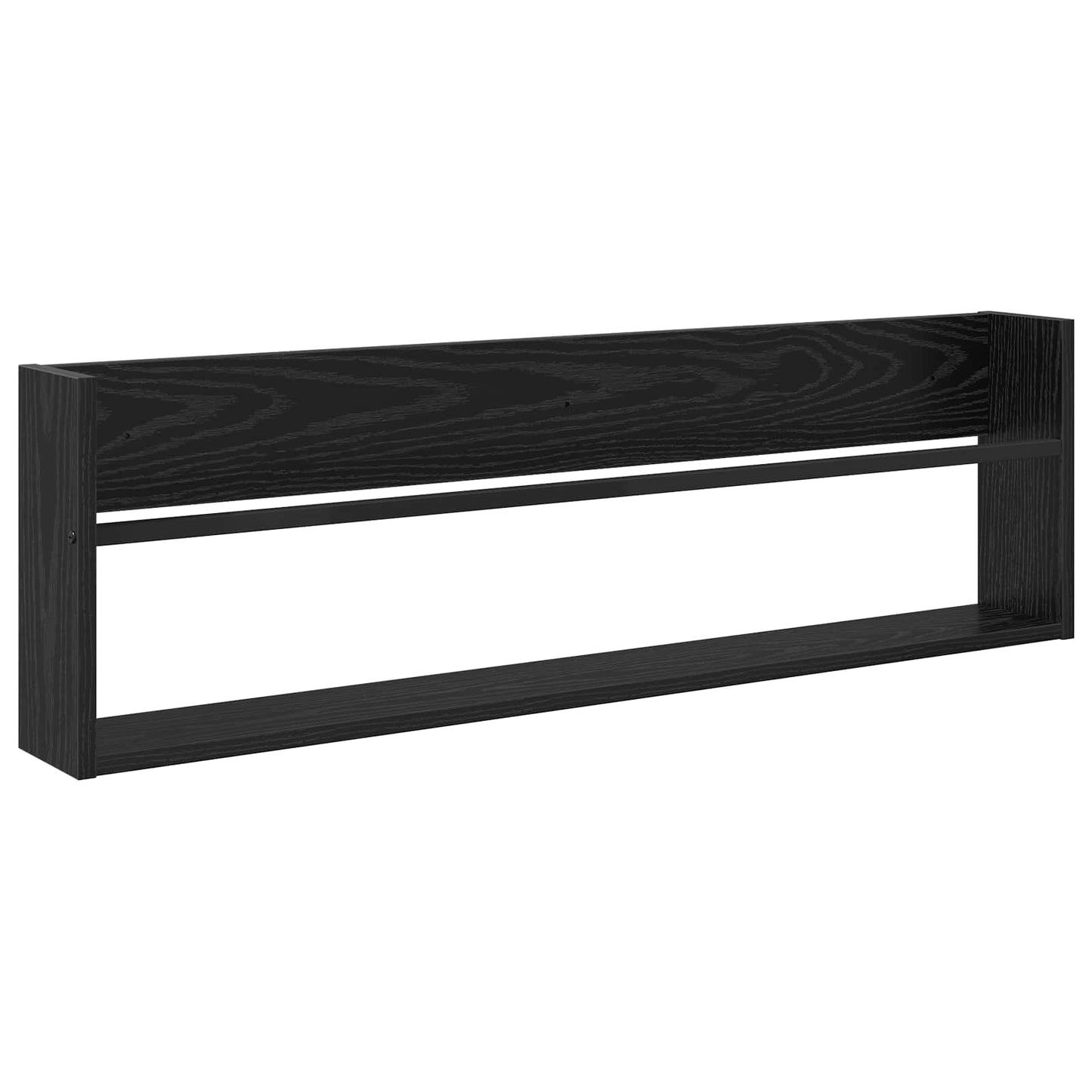 Tijdschrift Rek 2 pcs Zwart Eiken 100 x 12 x 30 cm Bewerkt hout is nu te koop bij PeponiXL, paradijselijk wonen!